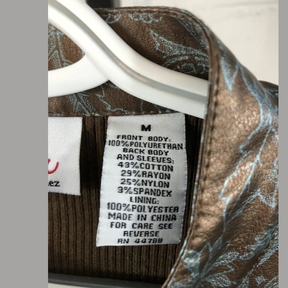 Fleur By David Rodriguez Floral Jacket Brown Teal - Picture 4 of 5